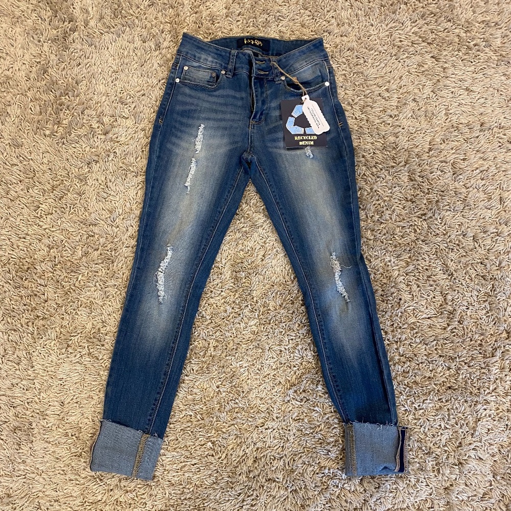 Indigo Rein Recycled Distressed Denim